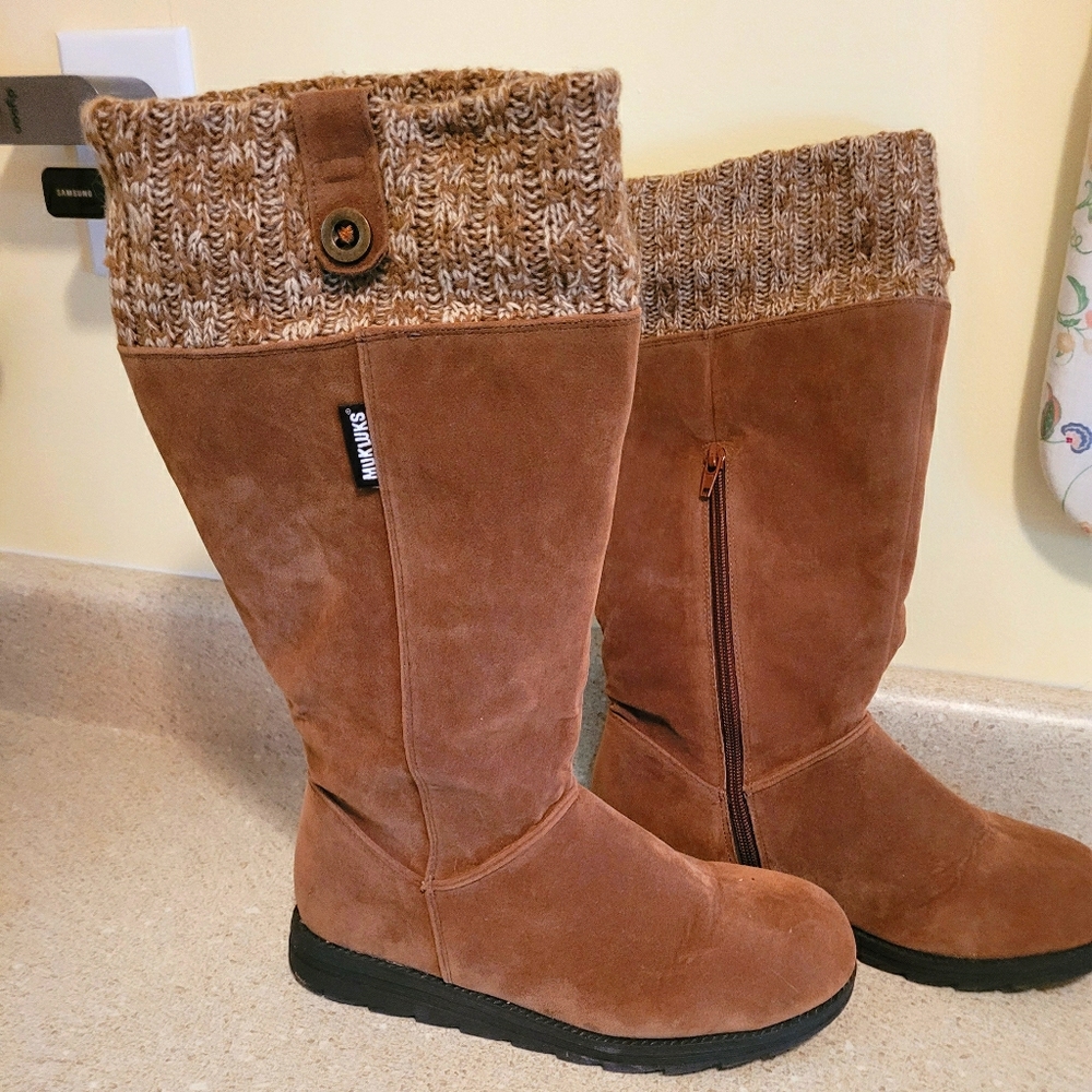 Women's Muk Luk Boots Size 8 - Cognac Alicia